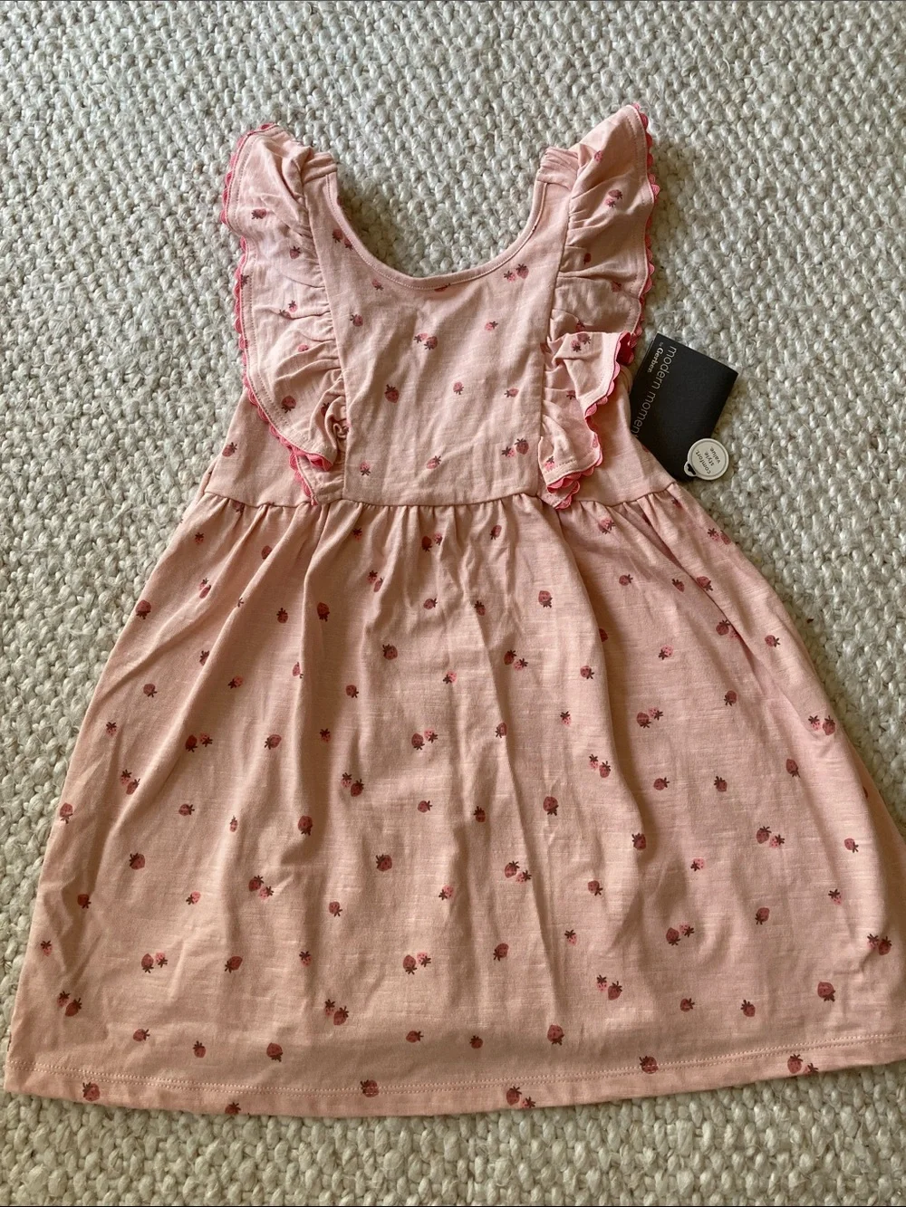 NWT 100% Cotton strawberry Gerber Pink Floral Ruffle Sundress